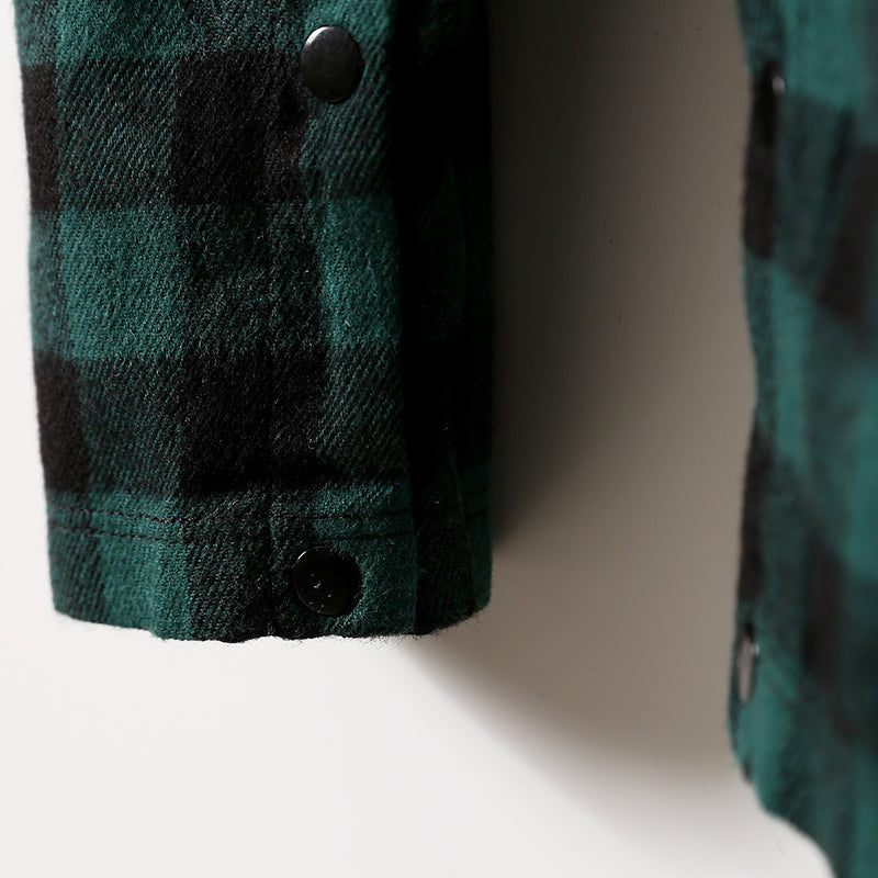 Infant Boys Green & Black Checked Cotton Rompers