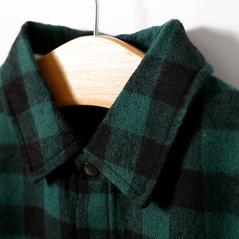 Infant Boys Green & Black Checked Cotton Rompers