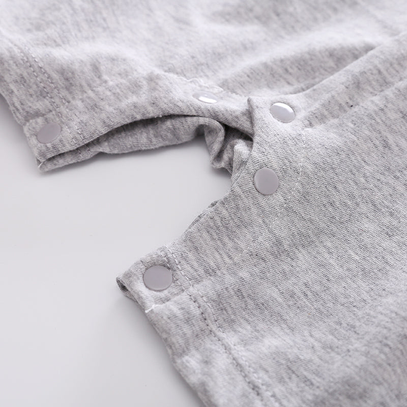 Infant Boys White & Black Cotton Rompers With Bow