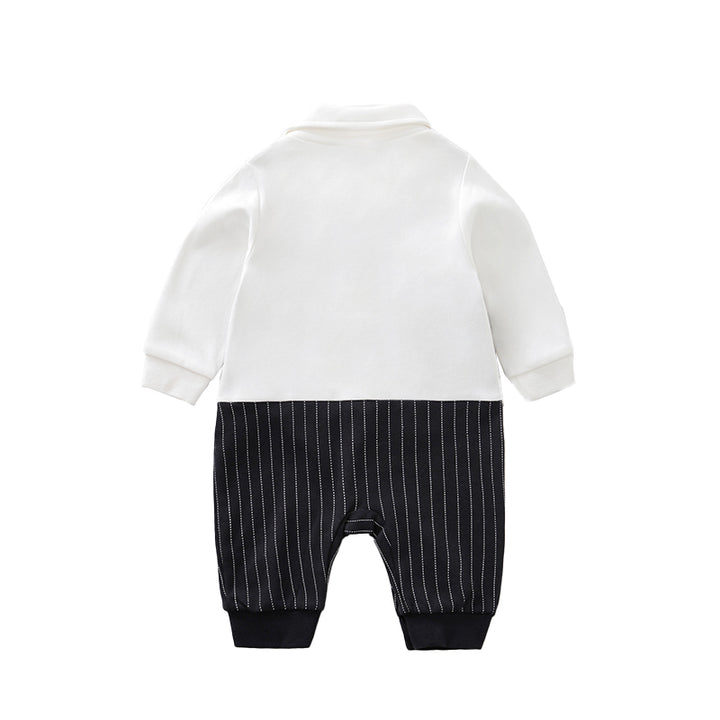 Infant Boys Striped Cotton Rompers