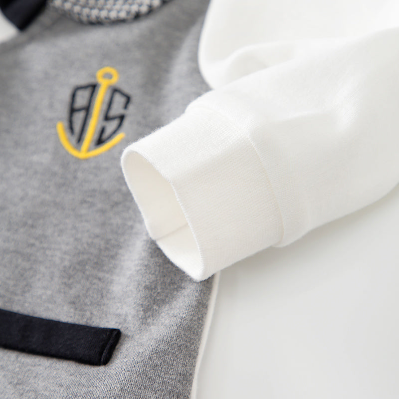 Infant Boys Striped Cotton Rompers
