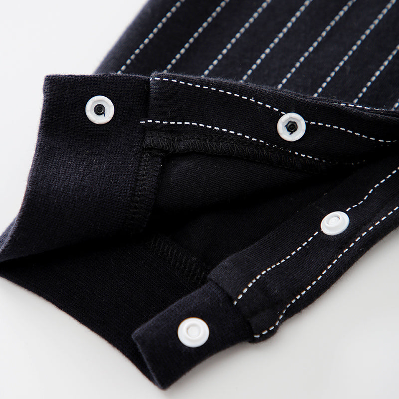 Infant Boys Striped Cotton Rompers