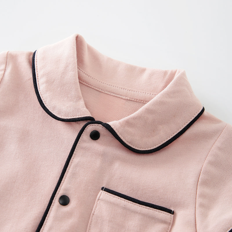 Infant Girls Pink Cotton Rompers