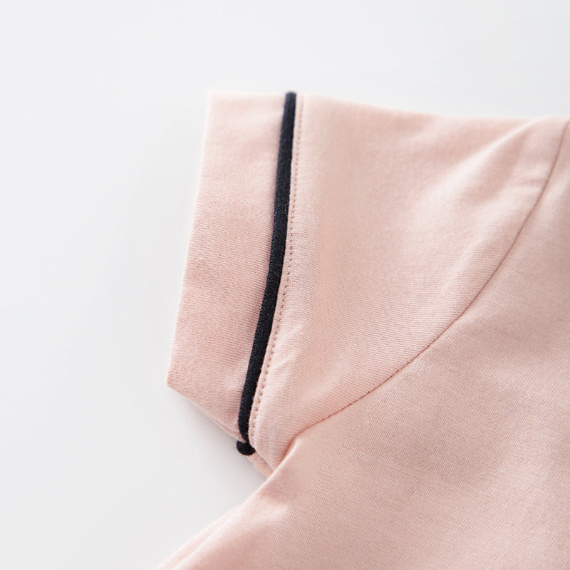 Infant Girls Pink Cotton Rompers