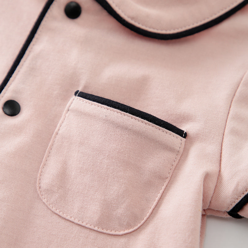 Infant Girls Pink Cotton Rompers