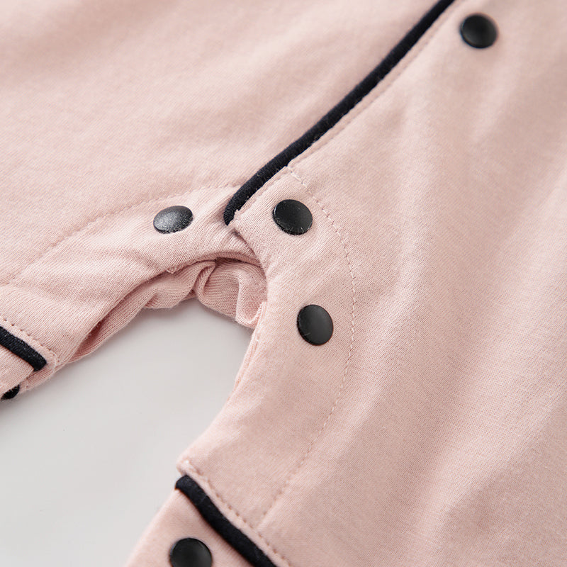 Infant Girls Pink Cotton Rompers