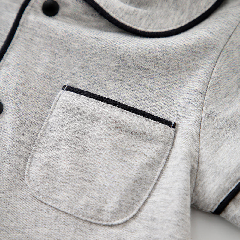 Grey Infant Boys Cotton Rompers