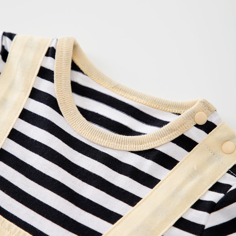 Infant Boys Yellow Printed Cotton Rompers