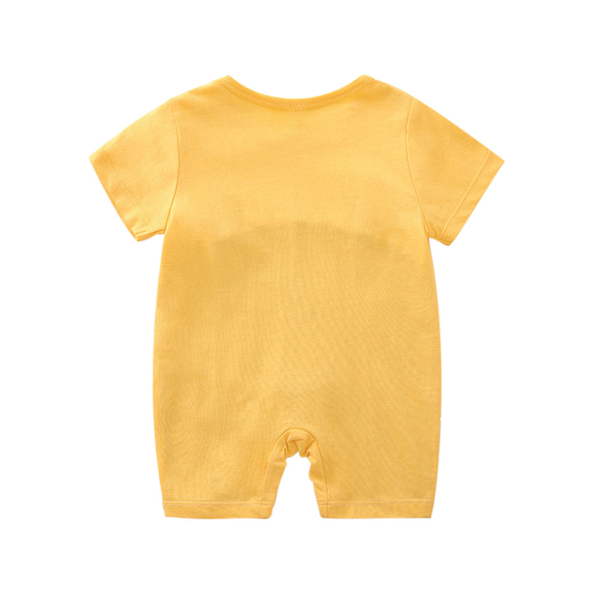 Infant Boys Yellow Printed Cotton Rompers