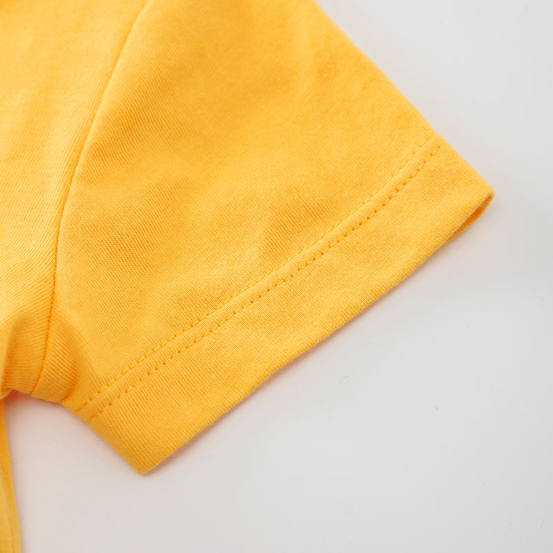 Infant Boys Yellow Printed Cotton Rompers