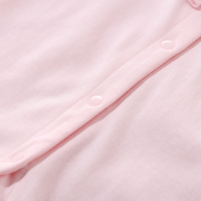 Infant Girls Pink Ruffles Detail Cotton Rompers