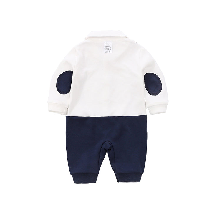 Infant Boys White Cotton Rompers