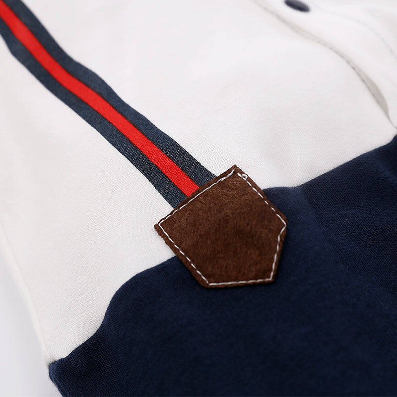 Infant Boys White Cotton Rompers