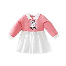 Girls Typography Printed Fit & Flare Dress