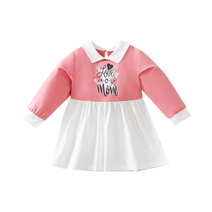 Girls Typography Printed Fit & Flare Dress
