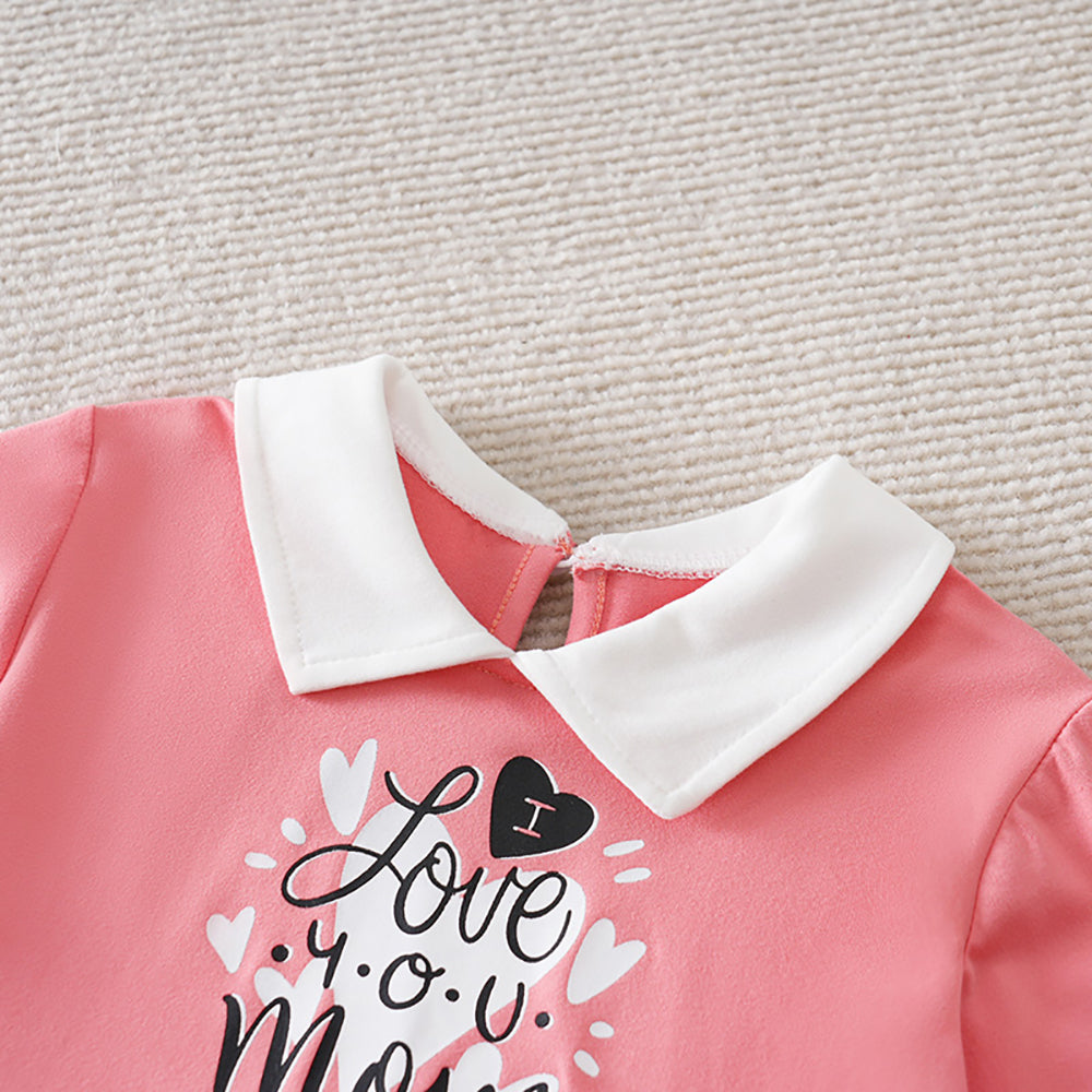 Girls Typography Printed Fit & Flare Dress