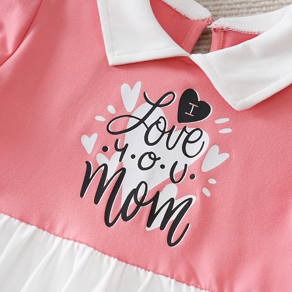 Girls Typography Printed Fit & Flare Dress
