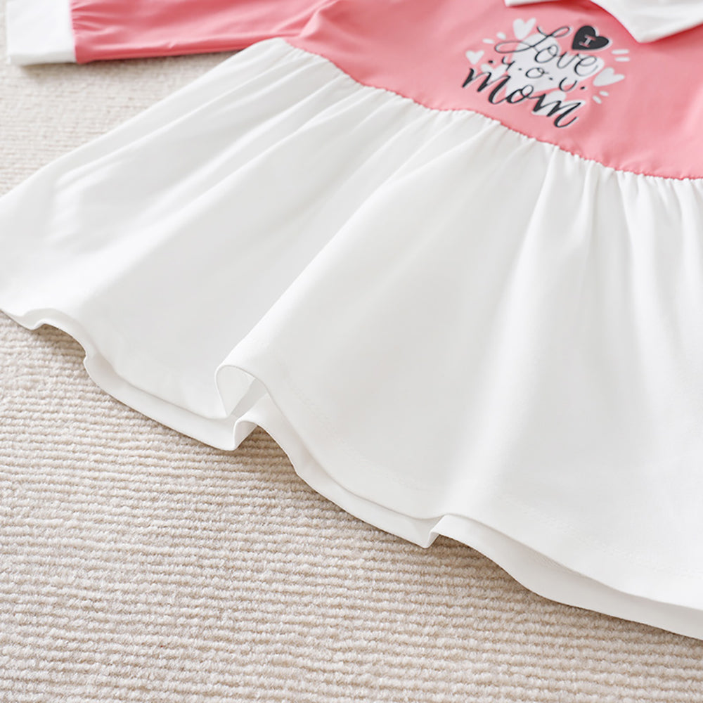 Girls Typography Printed Fit & Flare Dress