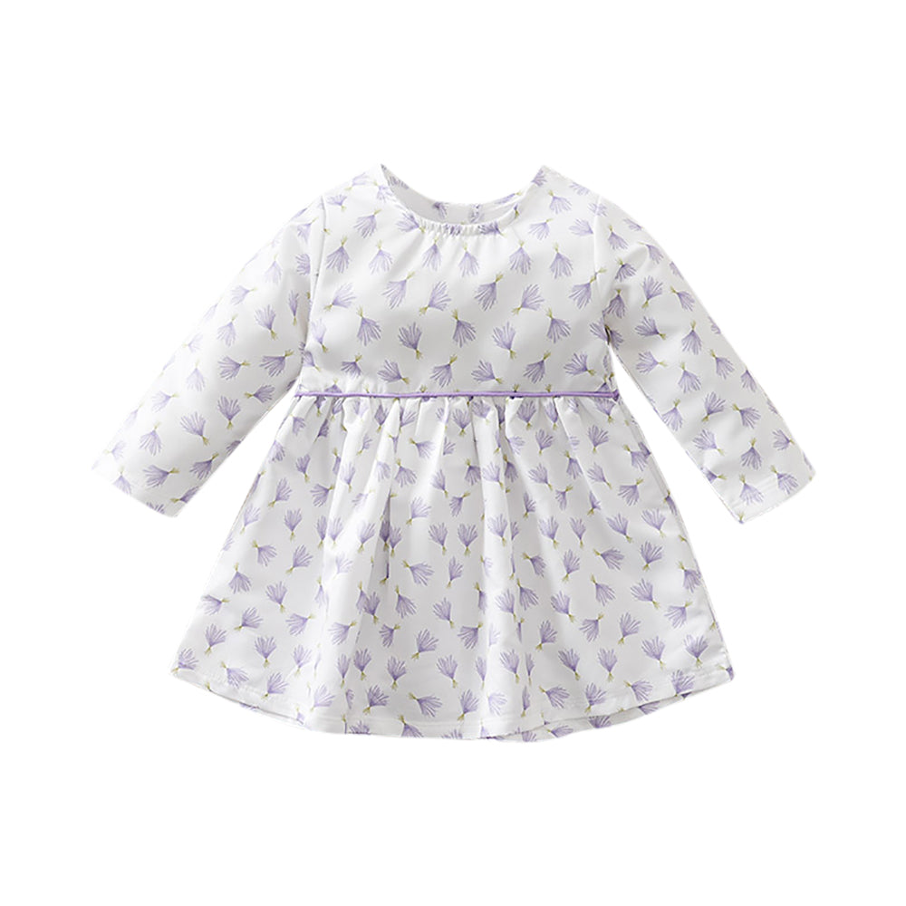 Girls Floral Printed Fit and Flare Mini Dress
