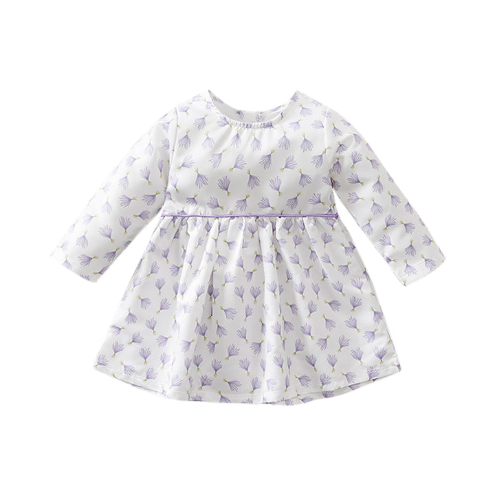 Girls Floral Printed Fit and Flare Mini Dress