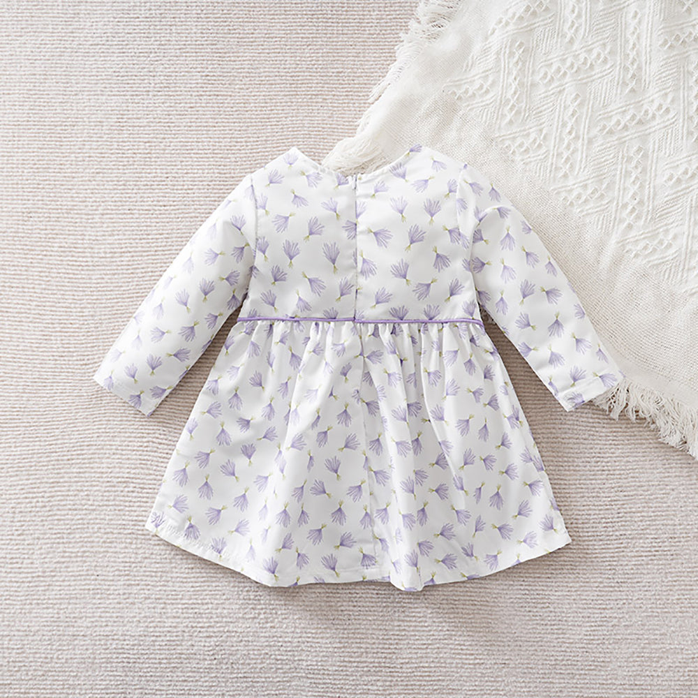 Girls Floral Printed Fit and Flare Mini Dress