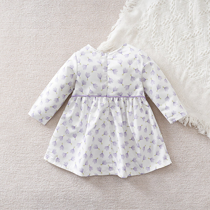 Girls Floral Printed Fit and Flare Mini Dress
