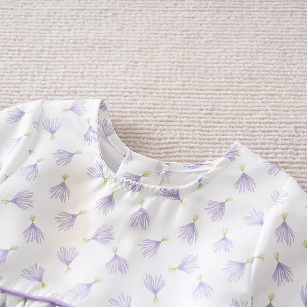 Girls Floral Printed Fit and Flare Mini Dress