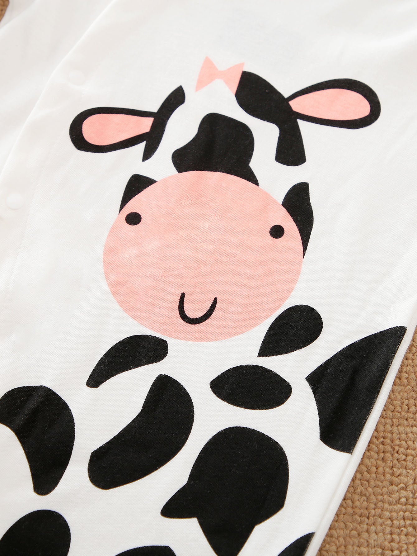 Infant White Graphic Printed Cotton Rompers