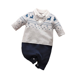 Boys Conversational Printed Cotton Rompers