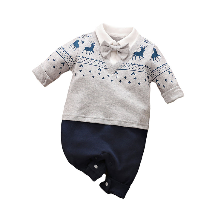 Boys Conversational Printed Cotton Rompers