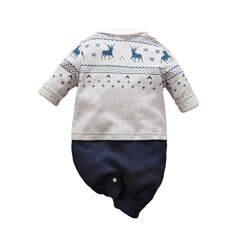 Boys Conversational Printed Cotton Rompers