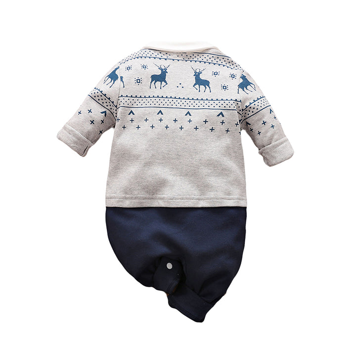 Boys Conversational Printed Cotton Rompers