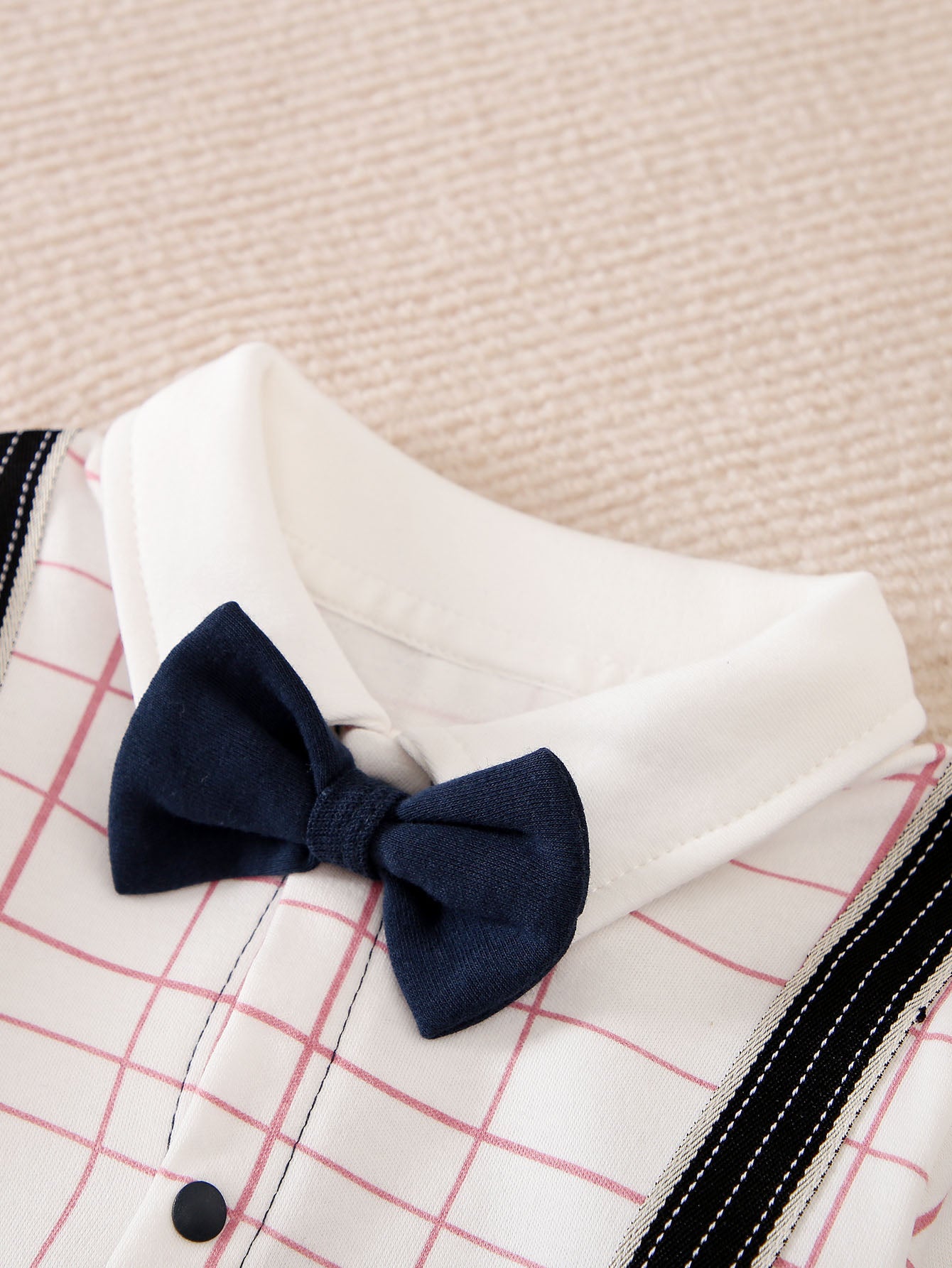 Infant Boys Checked Pure Cotton Rompers
