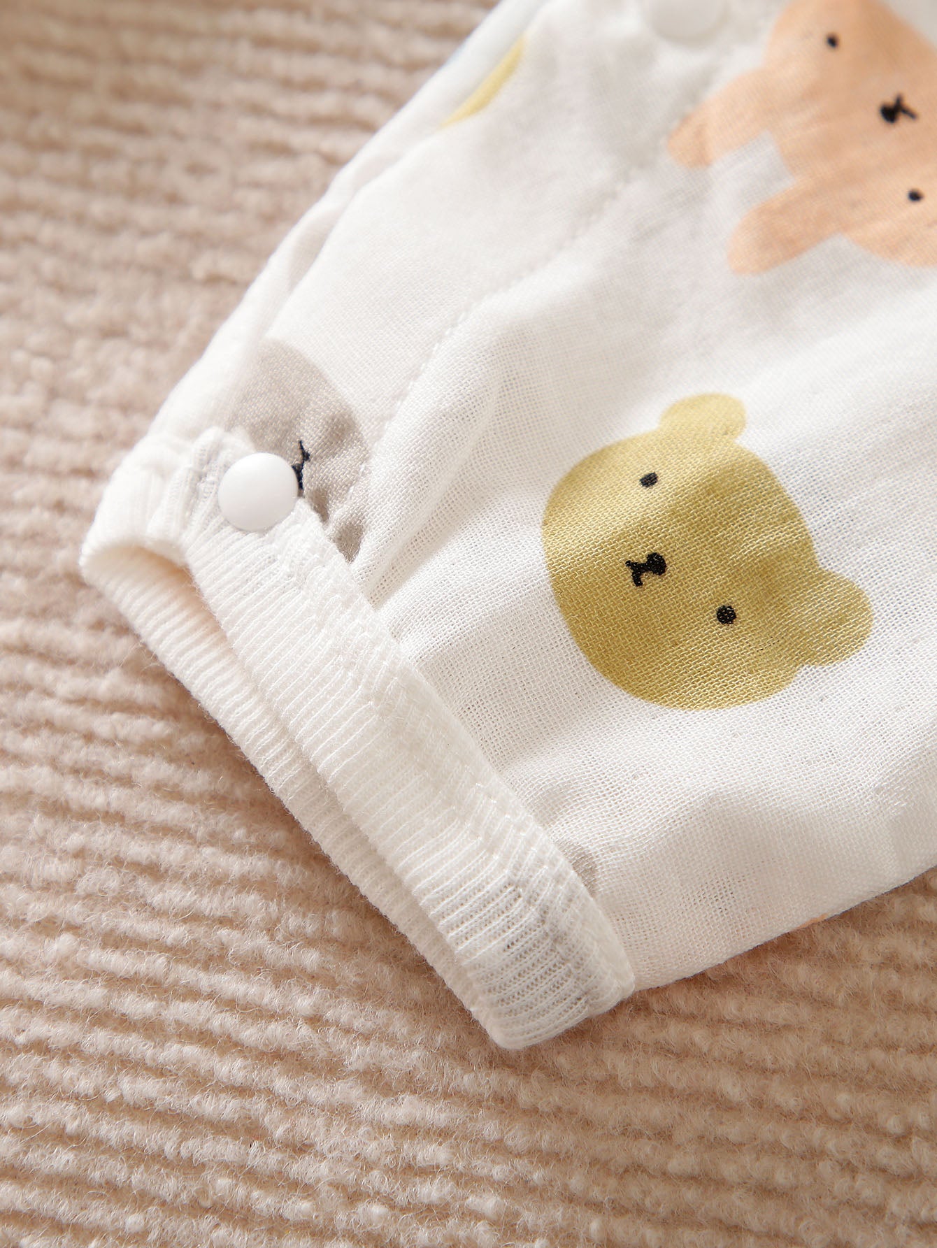Infant Boys White Conversational Printed Cotton Rompers
