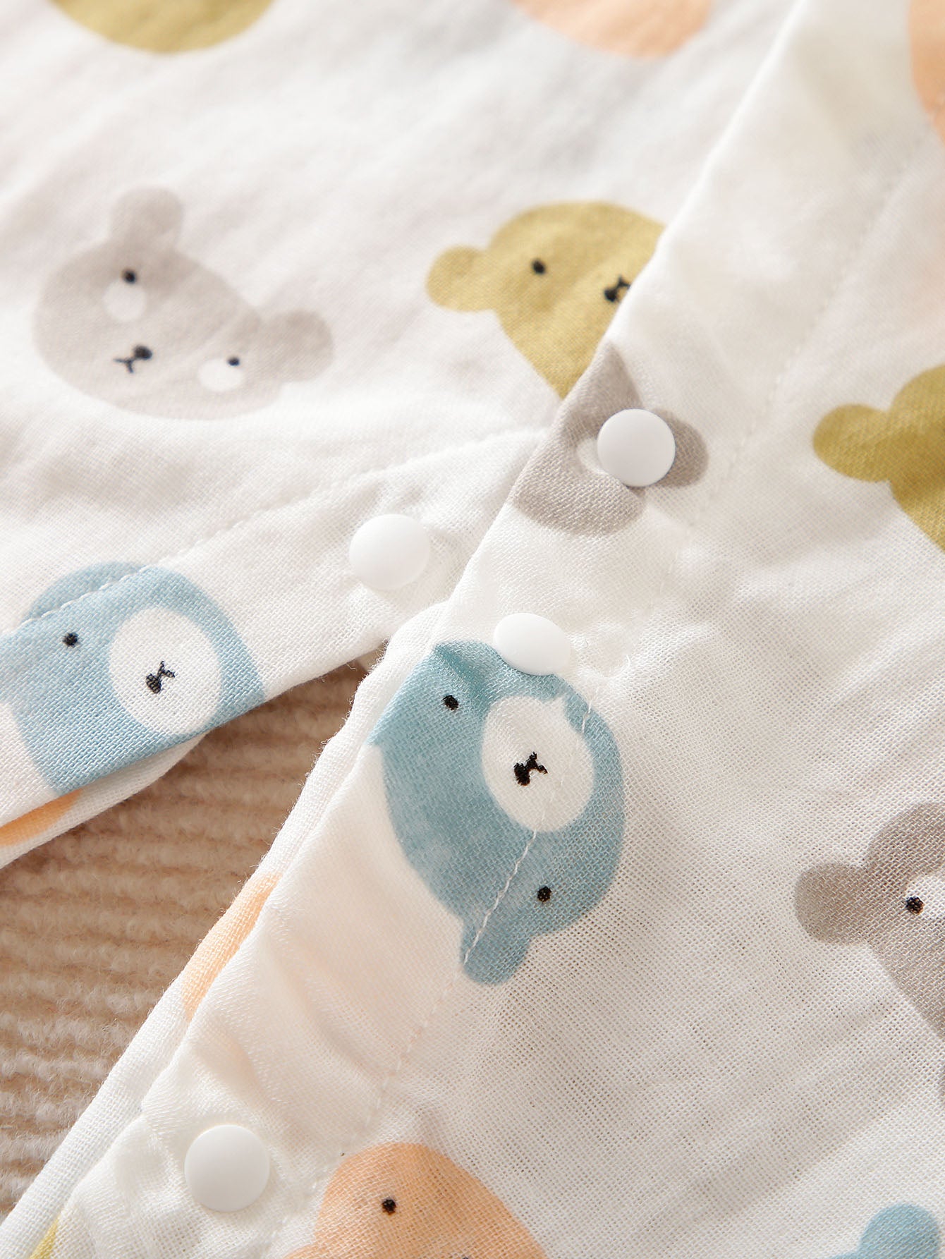 Infant Boys White Conversational Printed Cotton Rompers