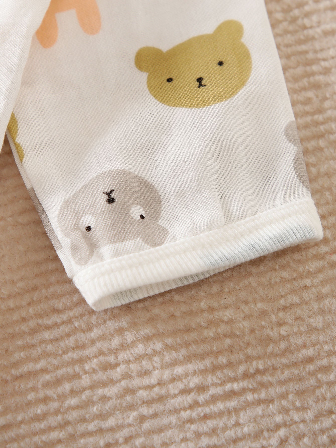 Infant Boys White Conversational Printed Cotton Rompers