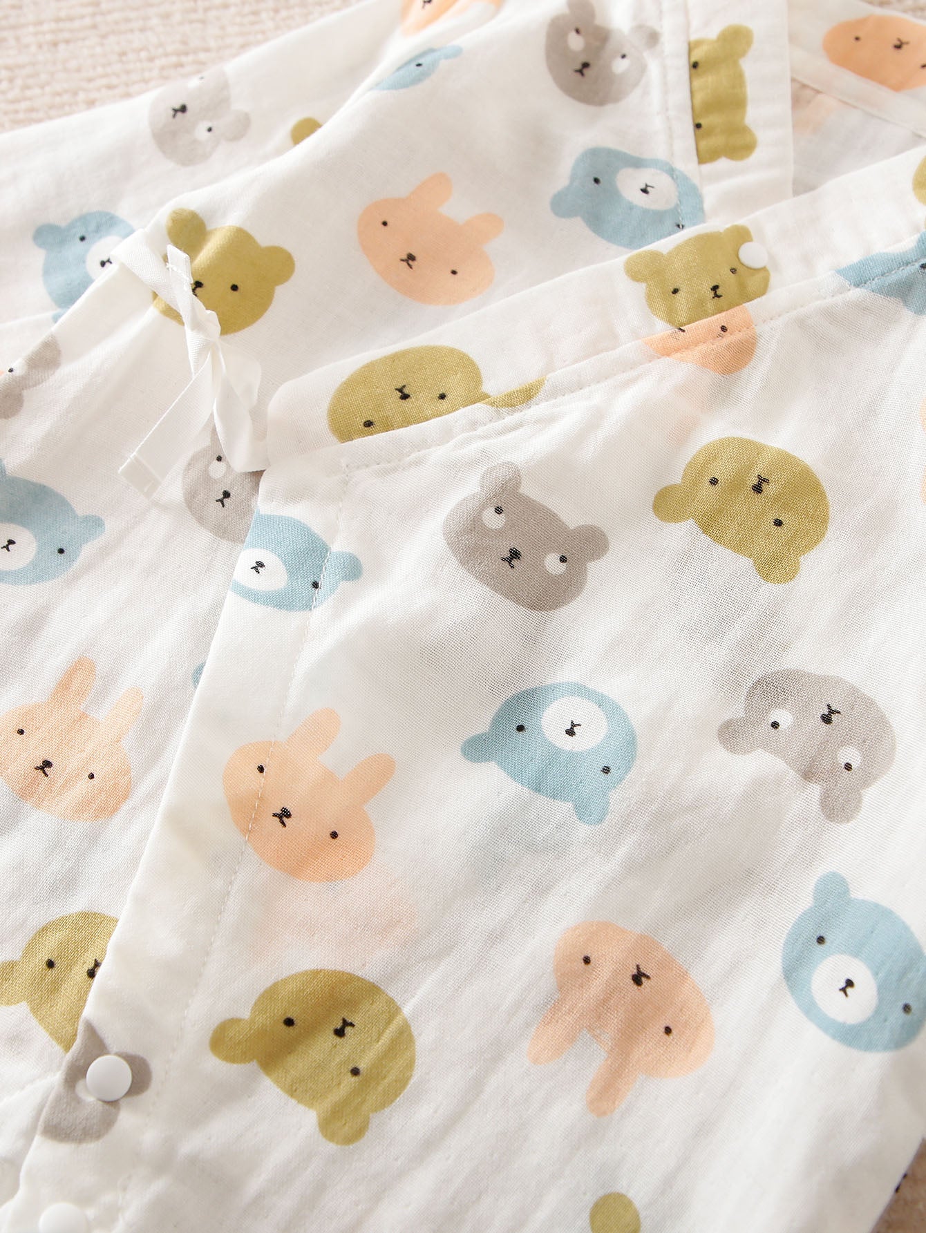 Infant Boys White Conversational Printed Cotton Rompers