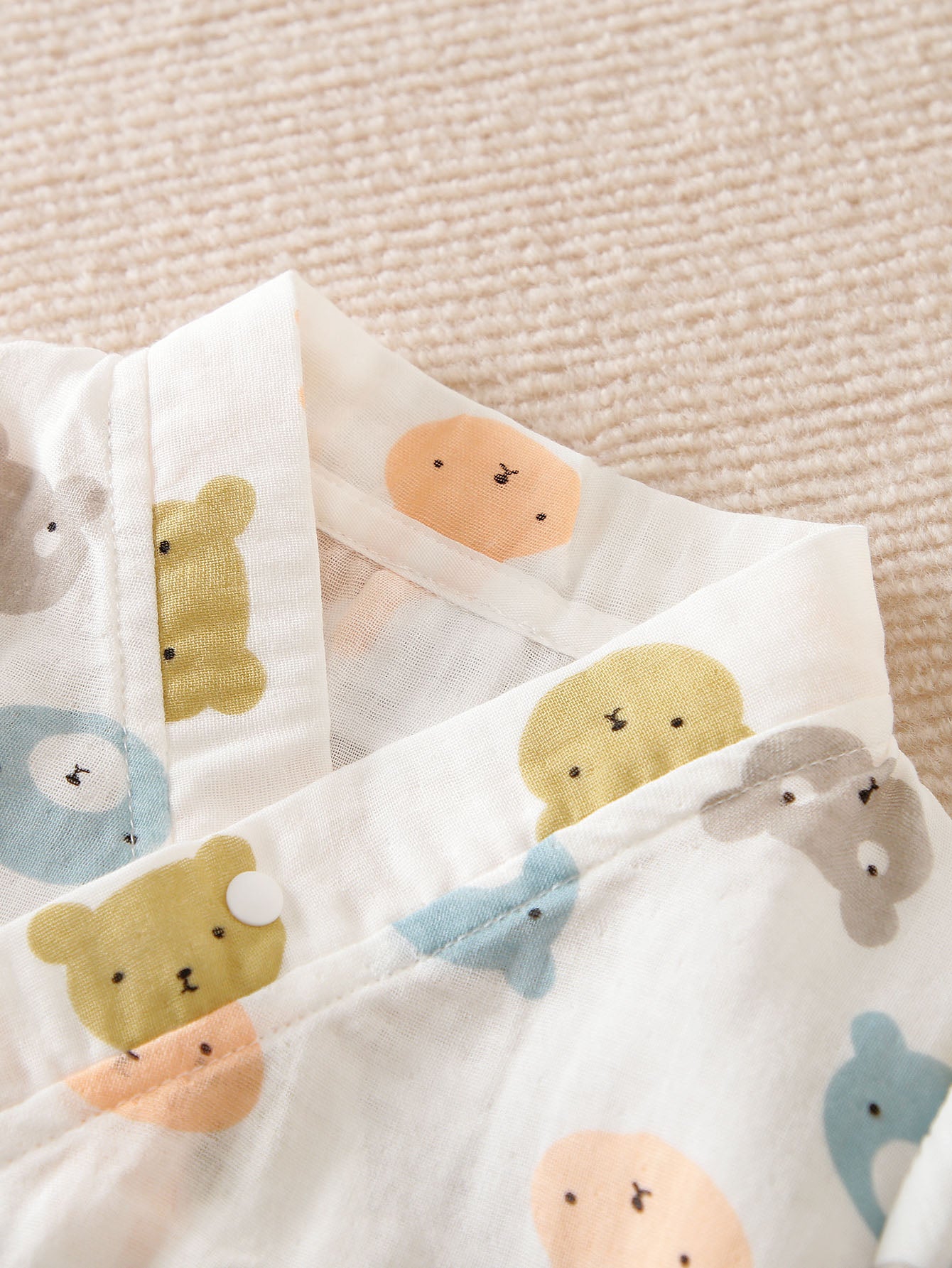Infant Boys White Conversational Printed Cotton Rompers