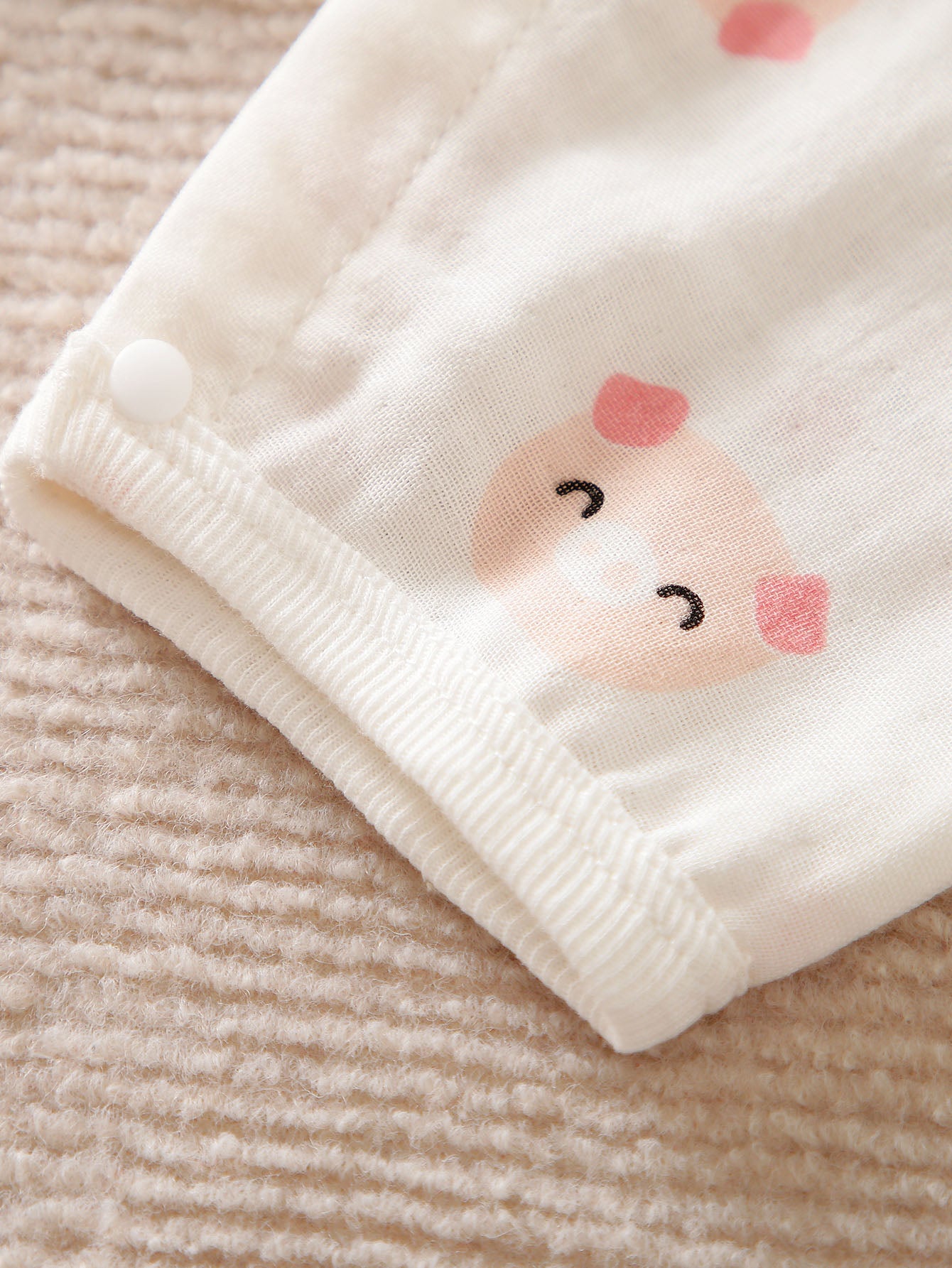 Infant Girls White Printed Pure Cotton Romper
