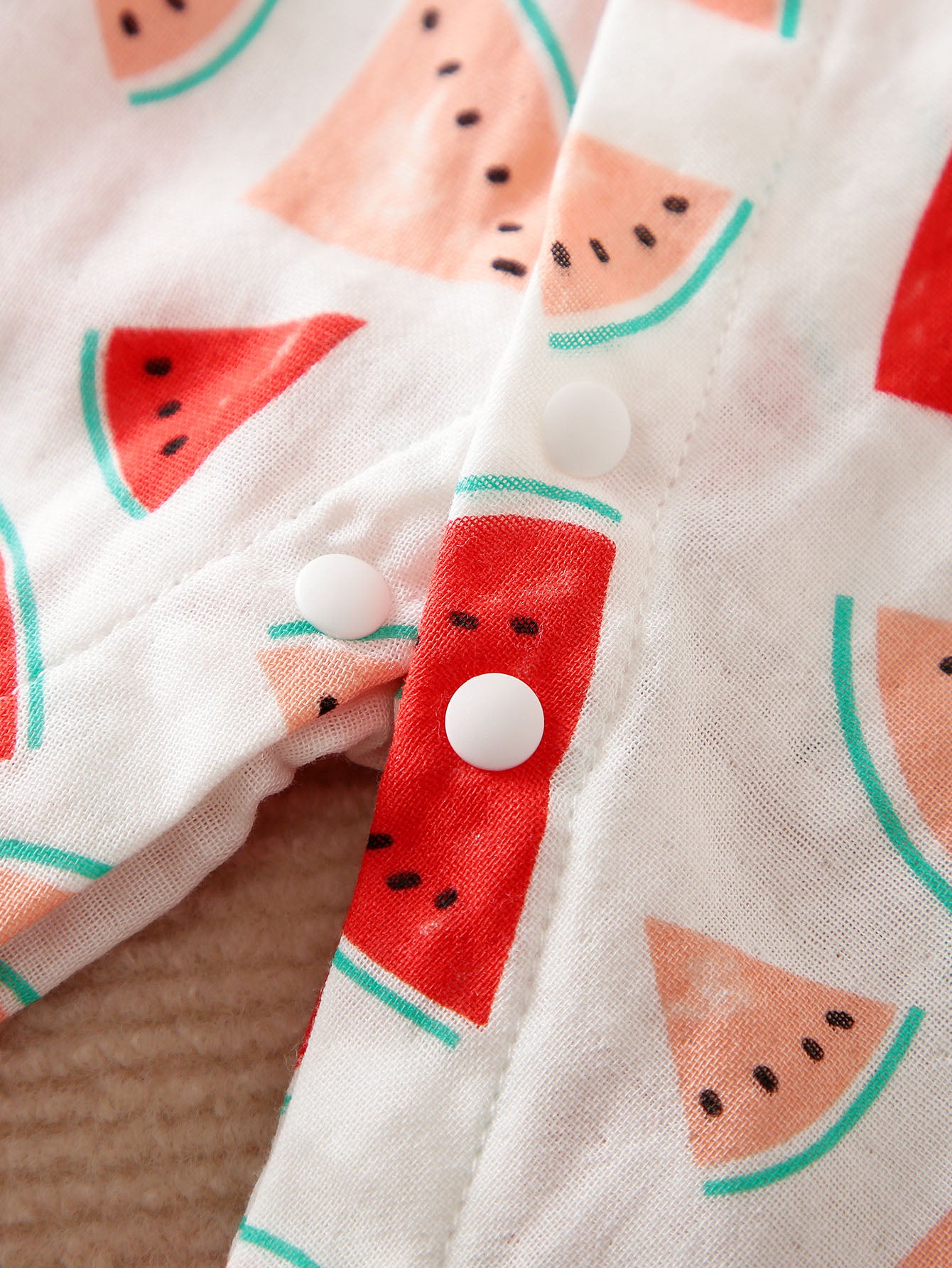 Infant Girls White Printed Pure Cotton Romper