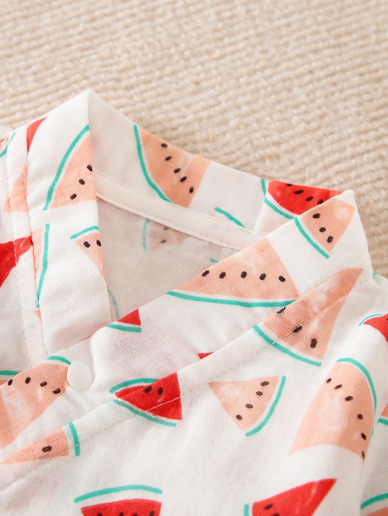 Infant Girls White Printed Pure Cotton Romper