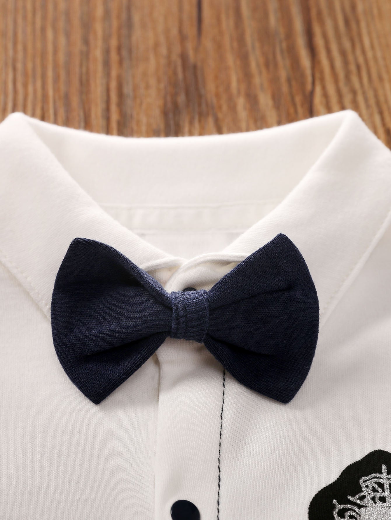 Infant Boys Colourblocked Shirt Collar Cotton Rompers