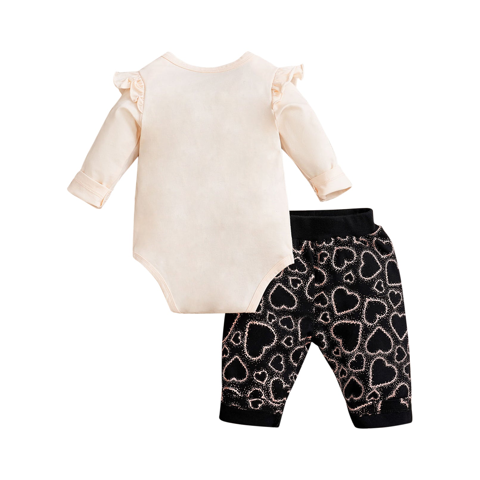 Girls Pink Printed Pure Cotton Clothing Set