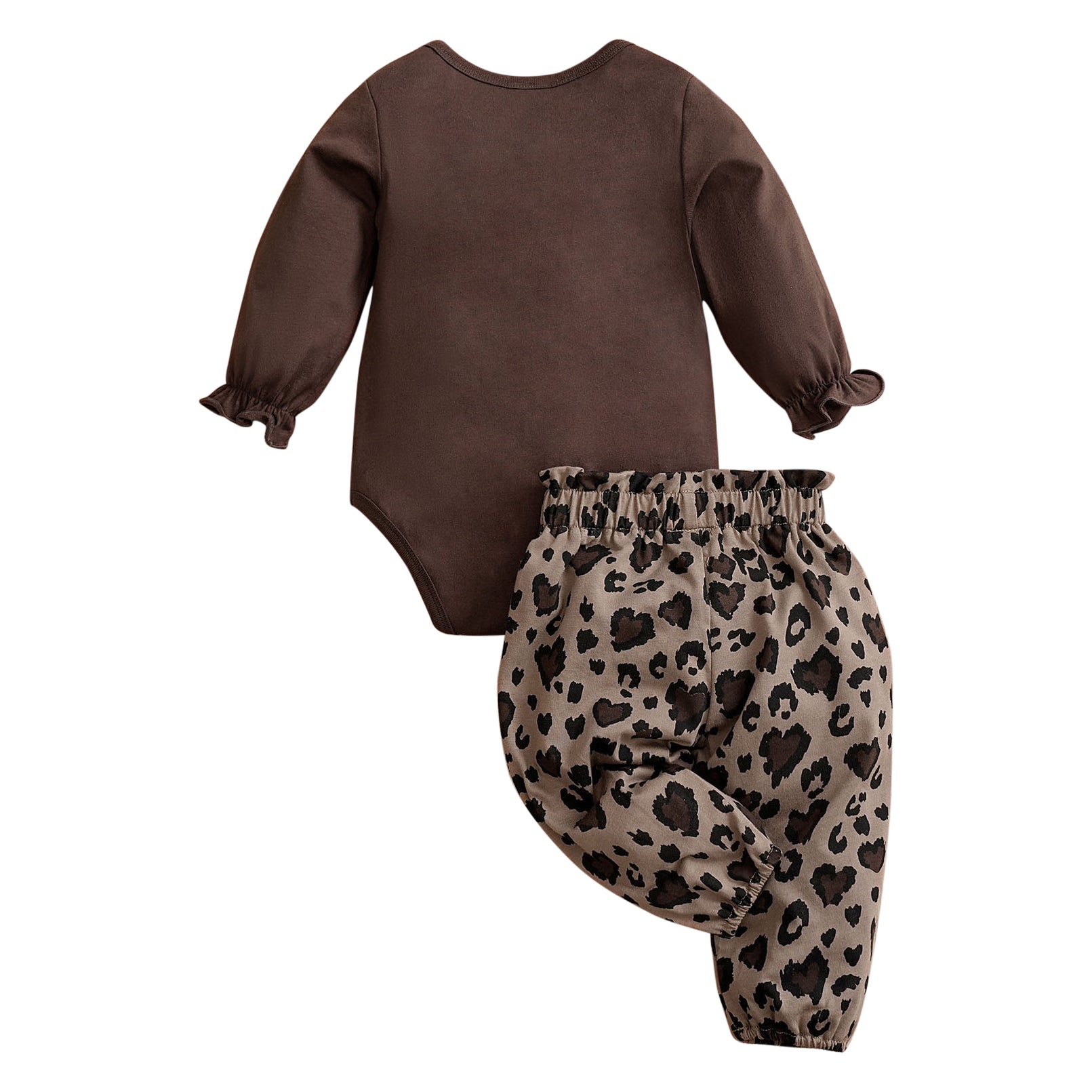 Infant Girls Brown Pure Cotton Top with Pyjamas