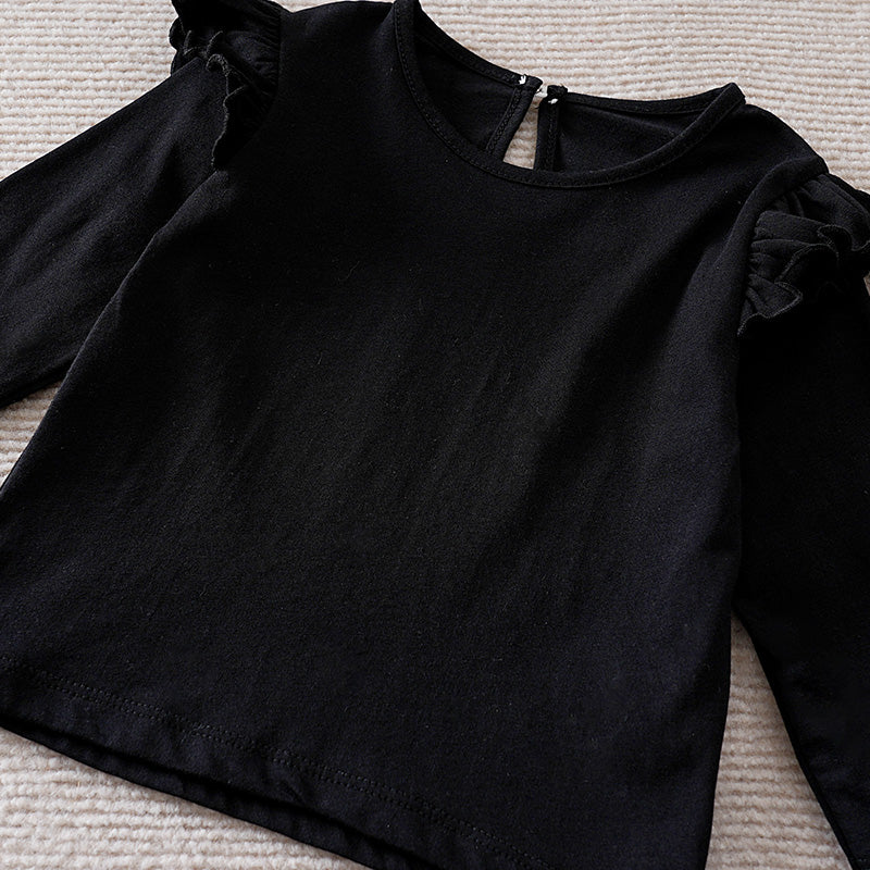 Girls Round Neck Pure Cotton Top with Skirt