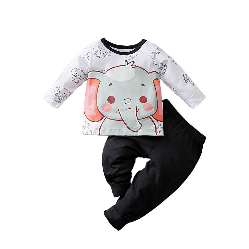 Infants Printed Pure Cotton T-shirt With Trousers