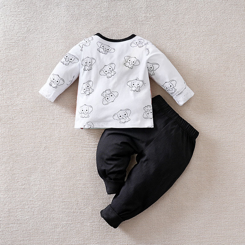 Infants Printed Pure Cotton T-shirt With Trousers