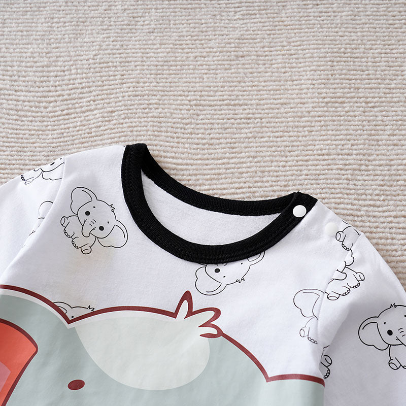 Infants Printed Pure Cotton T-shirt With Trousers