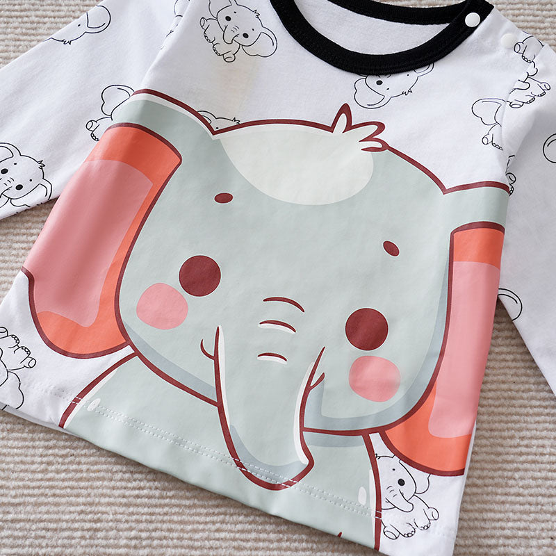 Infants Printed Pure Cotton T-shirt With Trousers
