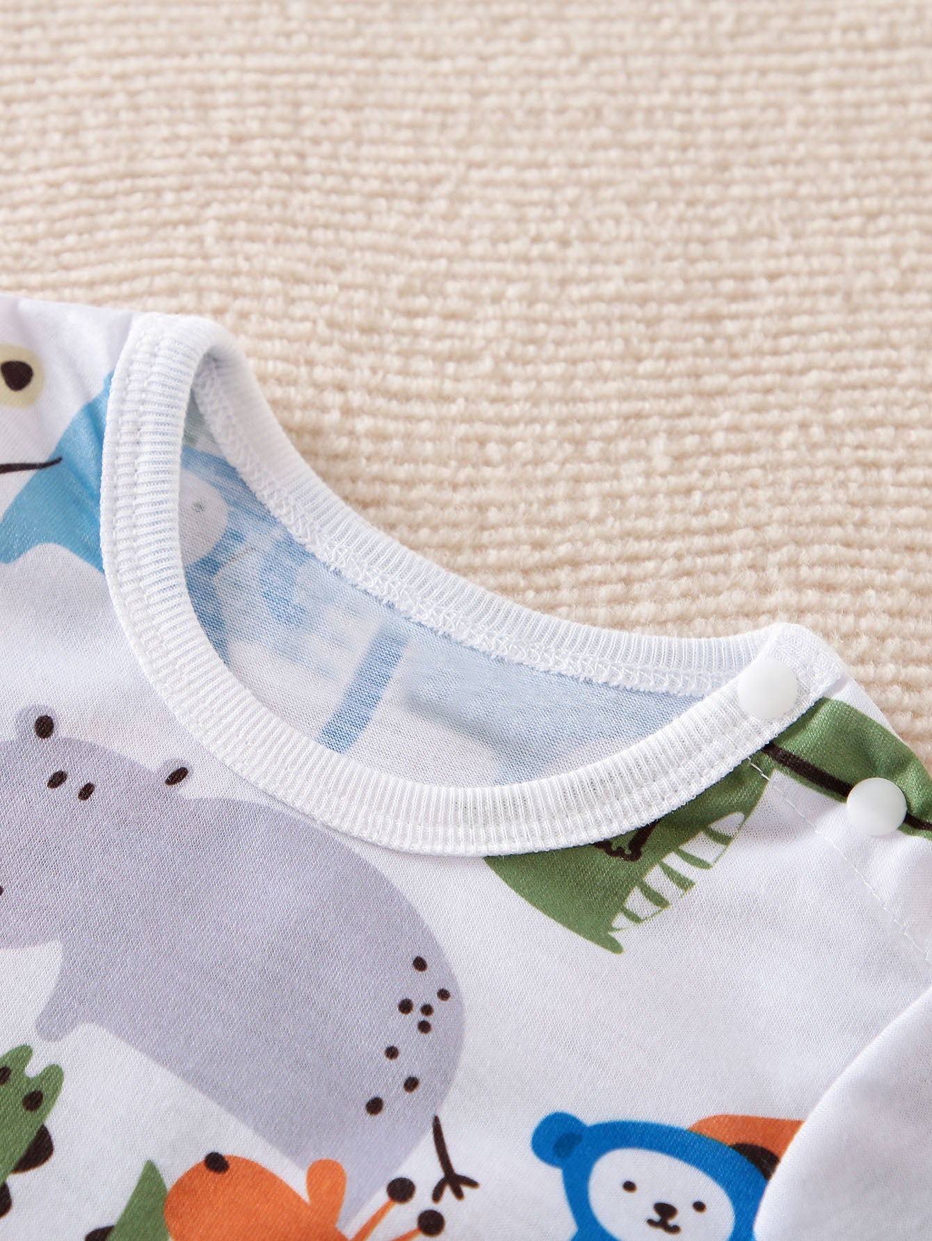 Boys White & Blue Printed Pure Cotton T-shirt with Shorts